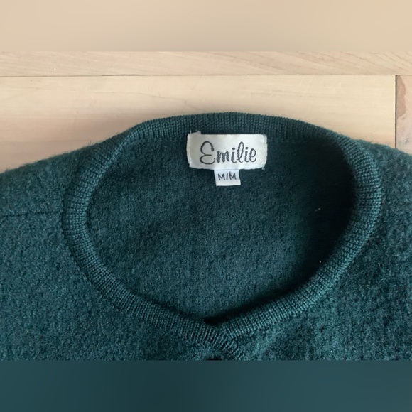 VINTAGE – Dark Green Alpine Embroidered Wool Cardigan - Picture 9 of 11